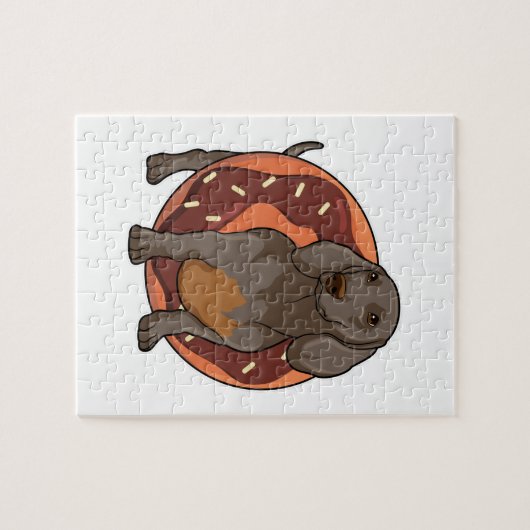 Dachshund met Donut Legpuzzel (Horizontaal)