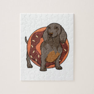 Dachshund met Donut Legpuzzel