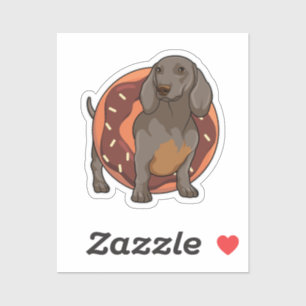 Dachshund met Donut Sticker