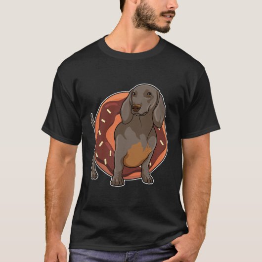 Dachshund met Donut T-shirt (Voorkant)