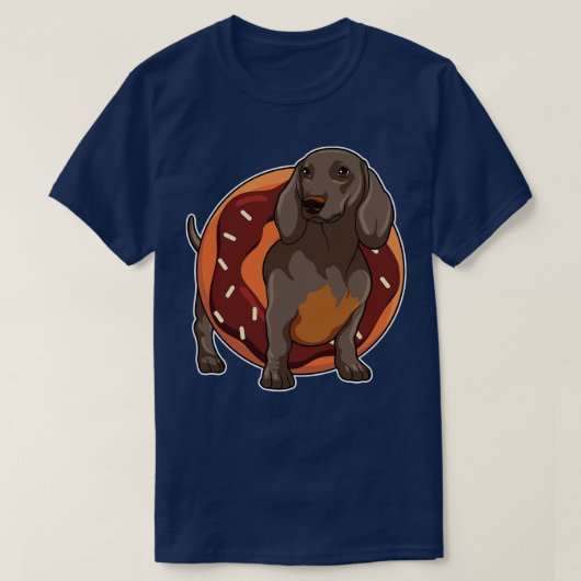 Dachshund met Donut T-shirt (Design voorkant)