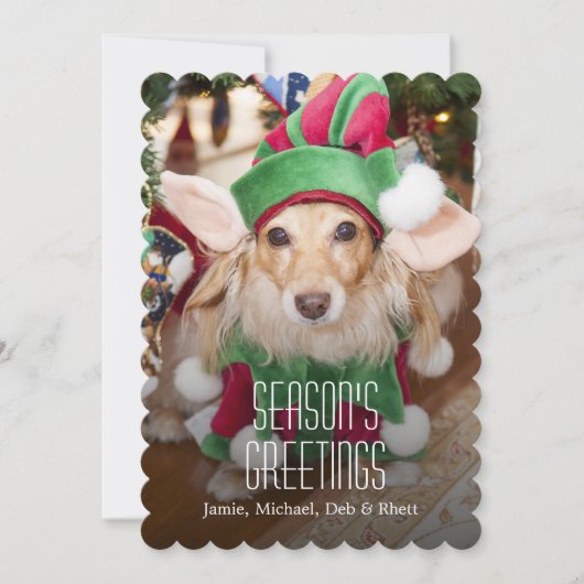 Dachshund met elf staarten feestdagenkaart (Voorkant)