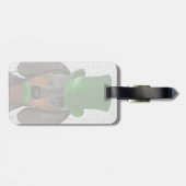 Dachshund met Green Top Hat Black Tan 2 Bagagelabel (Achterkant horizontaal)