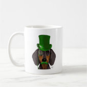 Dachshund met Green Top Hat Black Tan 2 Koffiemok (Links)