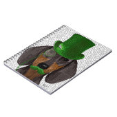 Dachshund met Green Top Hat Black Tan 2 Notitieboek (Linkerzijde)