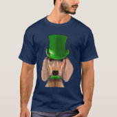 Dachshund met Green Top Hat en Mustache (Voorkant)