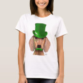 Dachshund met Green Top Hat en Mustache (Voorkant)