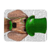 Dachshund met Green Top Hat en Mustache Magneet (Horizontaal)