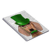 Dachshund met Green Top Hat en Mustache Notitieboek (Rechterzijde)
