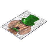 Dachshund met Green Top Hat en Mustache Notitieboek (Linkerzijde)