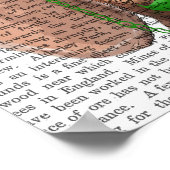 Dachshund met Green Top Hat en Mustache Poster (Hoek)