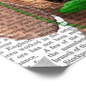 Dachshund met Green Top Hat en Mustache Poster (Hoek)