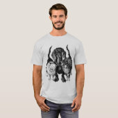 Dachshund met katten GIF T-shirt (Voorkant volledig)