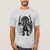 Dachshund met katten GIF T-shirt (Voorkant)