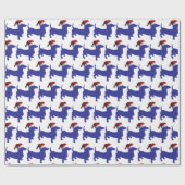 Dachshund met kerstcadeauPet Cadeaupapier (Vlak)