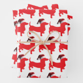 Dachshund met kerstcadeauPet Inpakpapier Vel (In situ)