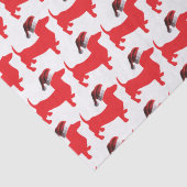 Dachshund met kerstcadeauPet Tissuepapier (Detail)