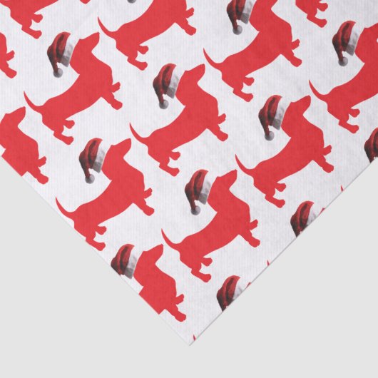 Dachshund met kerstcadeauPet Tissuepapier (Detail)