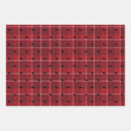 Dachshund met kerstcadeautjes, papier voor het omp inpakpapier vel