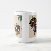 Dachshund met kerstlampjes Blk/tan Koffiemok (Center)