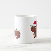 Dachshund met kerstlampjes (rood) koffiemok (Center)