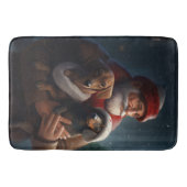Dachshund met kerstman Festive Kerstmis Badmat (Voorkant)