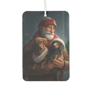 Dachshund met kerstman Festive Kerstmis Luchtverfrisser