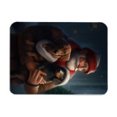 Dachshund met kerstman Festive Kerstmis Magneet (Horizontaal)