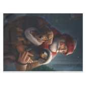 Dachshund met kerstman Festive Kerstmis Tafelkleed (Voorkant (Horizontaal))