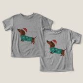 Dachshund met kersttrui en kerstmuts (Ontwerp Voorkant & Achterkant)