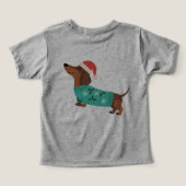 Dachshund met kersttrui en kerstmuts (Design achterkant)