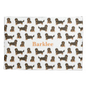 Dachshund, met lange adem, gepersonaliseerd kussensloop (Achterkant)