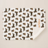 Dachshund, met lange adem, op maat gesneden, hond sherpa deken (Voorkant (horizontaal))