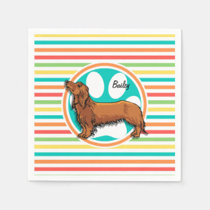 Dachshund met lange vleugels; Heldere regenboogstr Servet