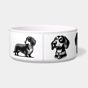 Dachshund met NAAM Bowls Voerbakje