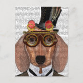 Dachshund met opening bovenaan en bovenleer briefkaart (Voorkant)