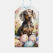 Dachshund met paaseieren cadeaulabel (Achterkant)