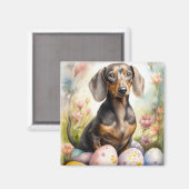 Dachshund met paaseieren magneet (Voorkant / Achterkant)