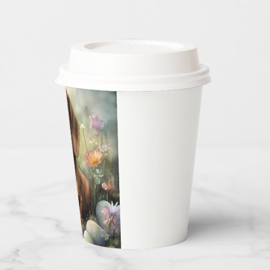 Dachshund met paaseieren papieren bekers (Links)