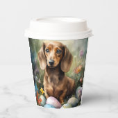 Dachshund met paaseieren papieren bekers (Voorkant)