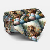 Dachshund met Paaseieren Stropdas (Opgerold)