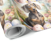 Dachshund met Pasen Eieren Cadeaupapier (Rol Hoek)