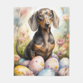 Dachshund met Pasen Eieren Fleece Deken (Voorkant)