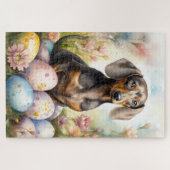 Dachshund met Pasen Eieren Legpuzzel (Horizontaal)