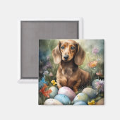 Dachshund met Pasen Eieren Magneet (Voorkant / Achterkant)