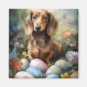 Dachshund met Pasen Eieren Magneet
