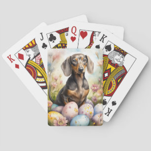 Dachshund met Pasen Eieren Pokerkaarten