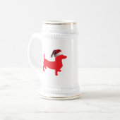 Dachshund met Pet voor de kerstman Bierpul (Voorkant links)