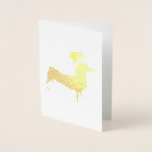 Dachshund met Pet voor de kerstman Folie Kaarten (Voorkant)