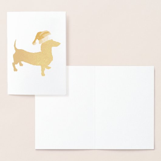 Dachshund met Pet voor de kerstman Folie Kaarten (Display)